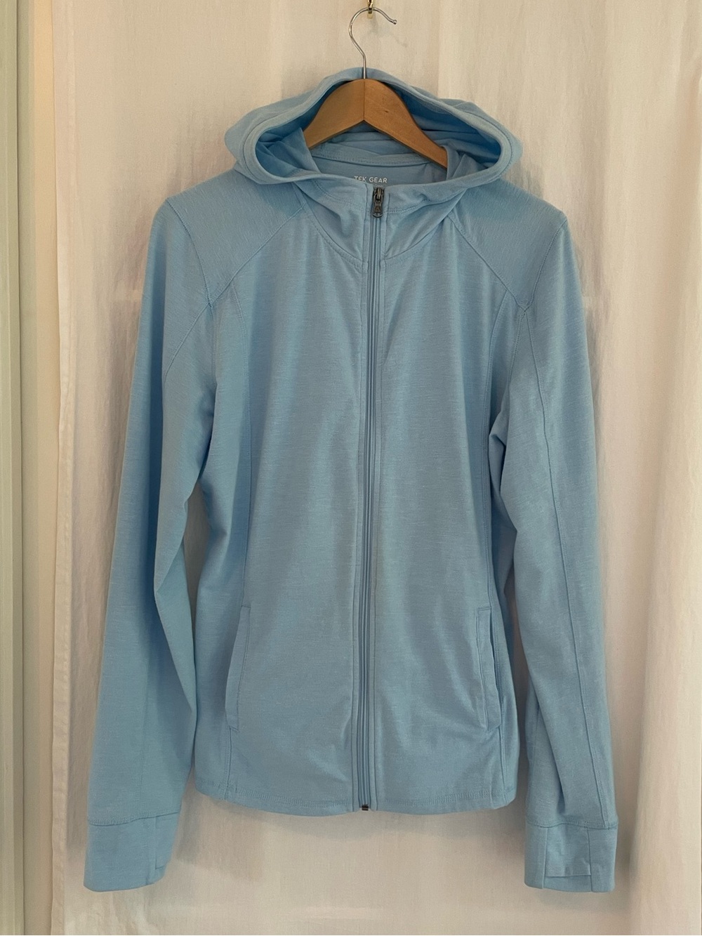 tek gear Light Blue Hooded Zip-Up Jacket